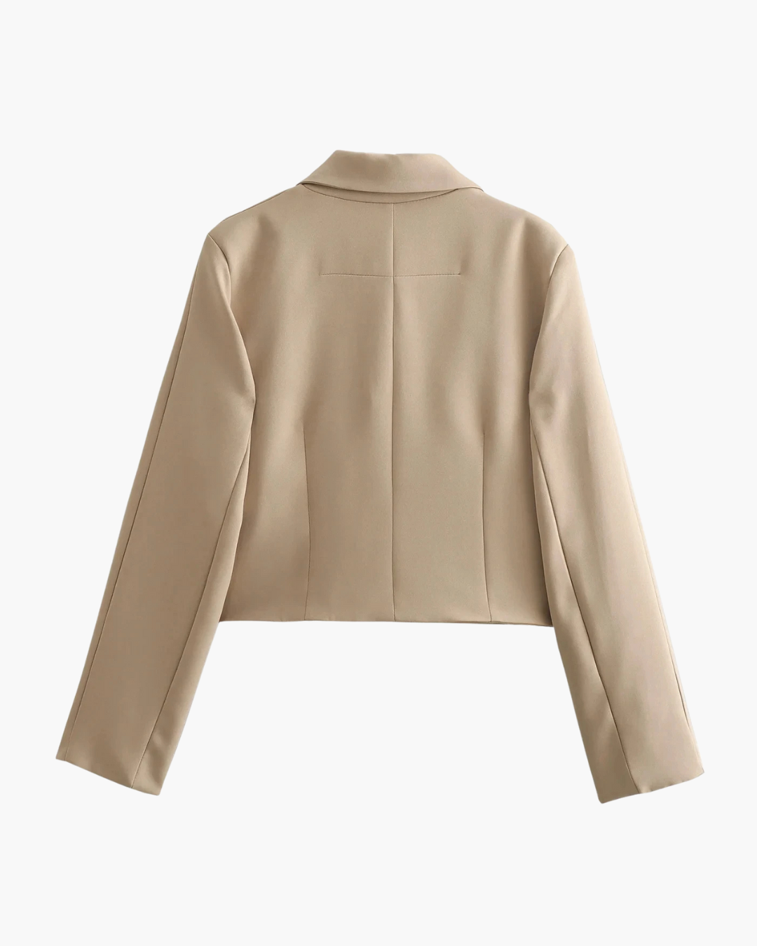 Vintage Cropped Jas met Reverskraag en Klepzakken voor Dames