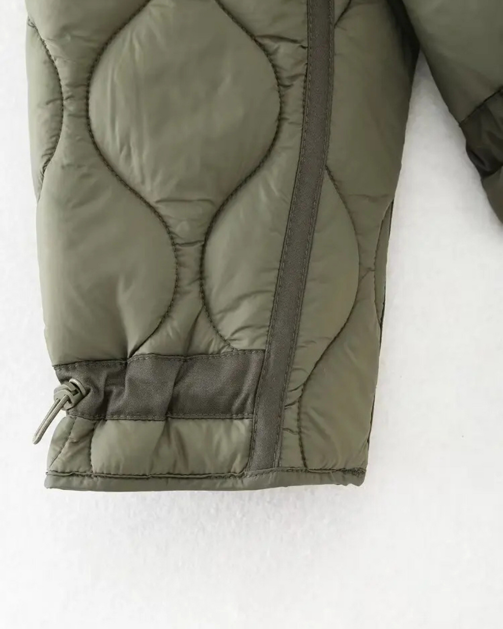 Katoenen Winterjas  met Trekkoord en Hoge Kraag voor Dames