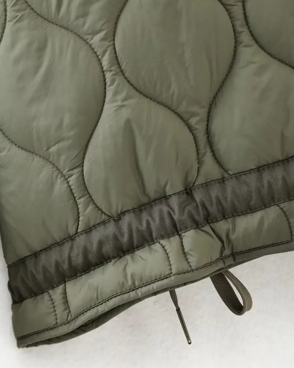 Katoenen Winterjas  met Trekkoord en Hoge Kraag voor Dames