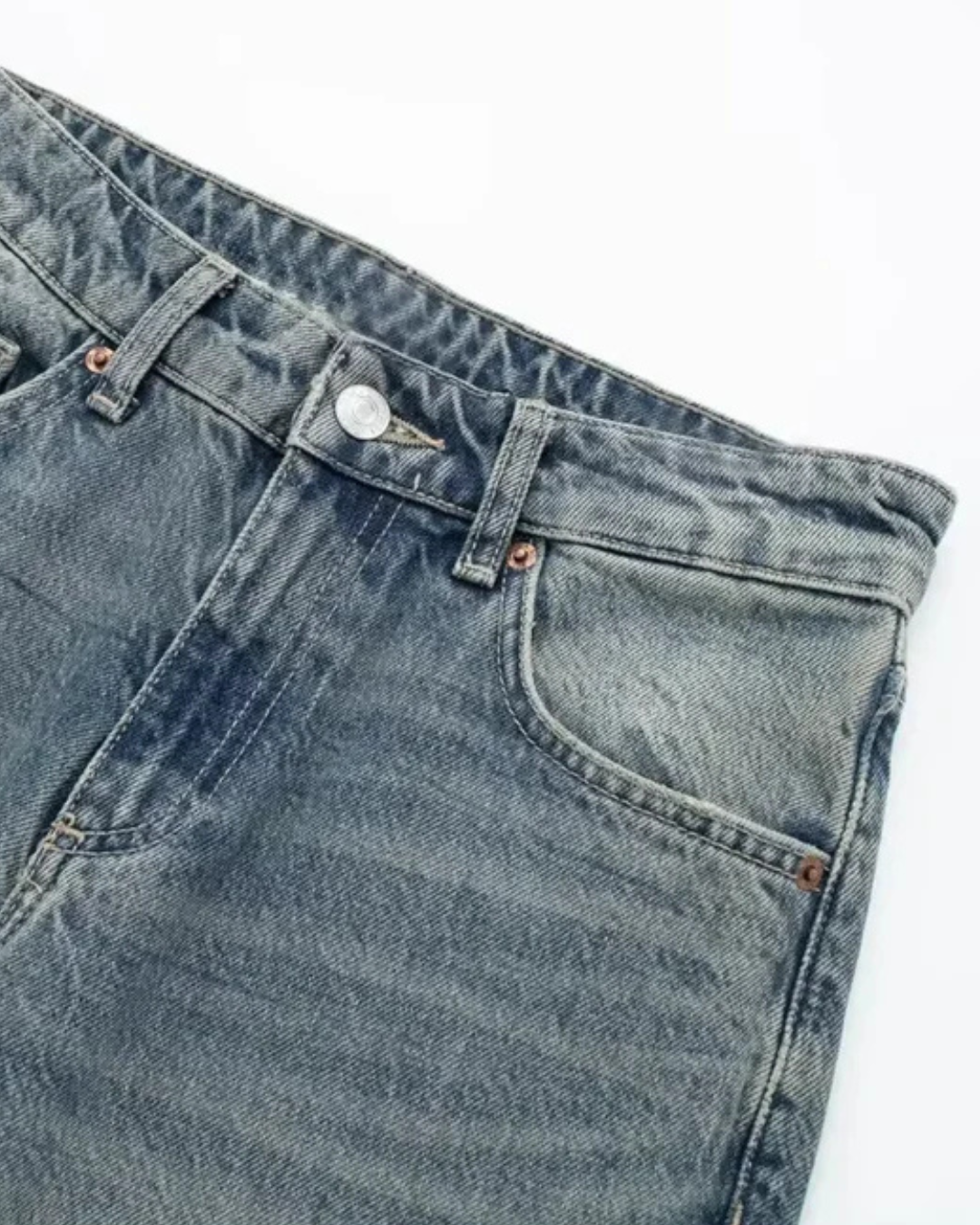 Blauwe Spijkerbroek met Rechte Pasvorm voor Dames