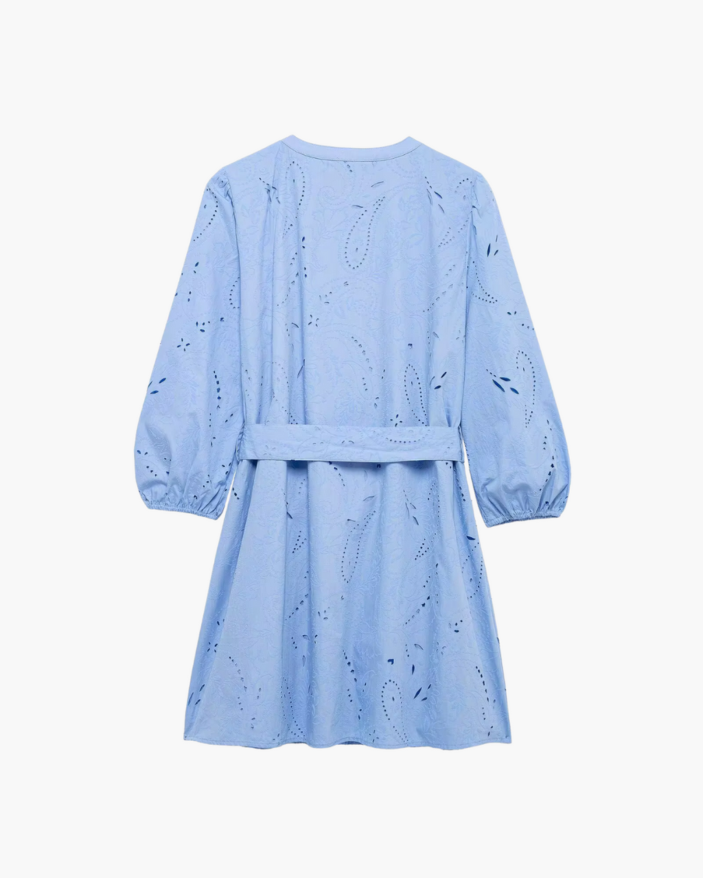 V-hals Korte Jurk met Riem en Borduursel voor Dames