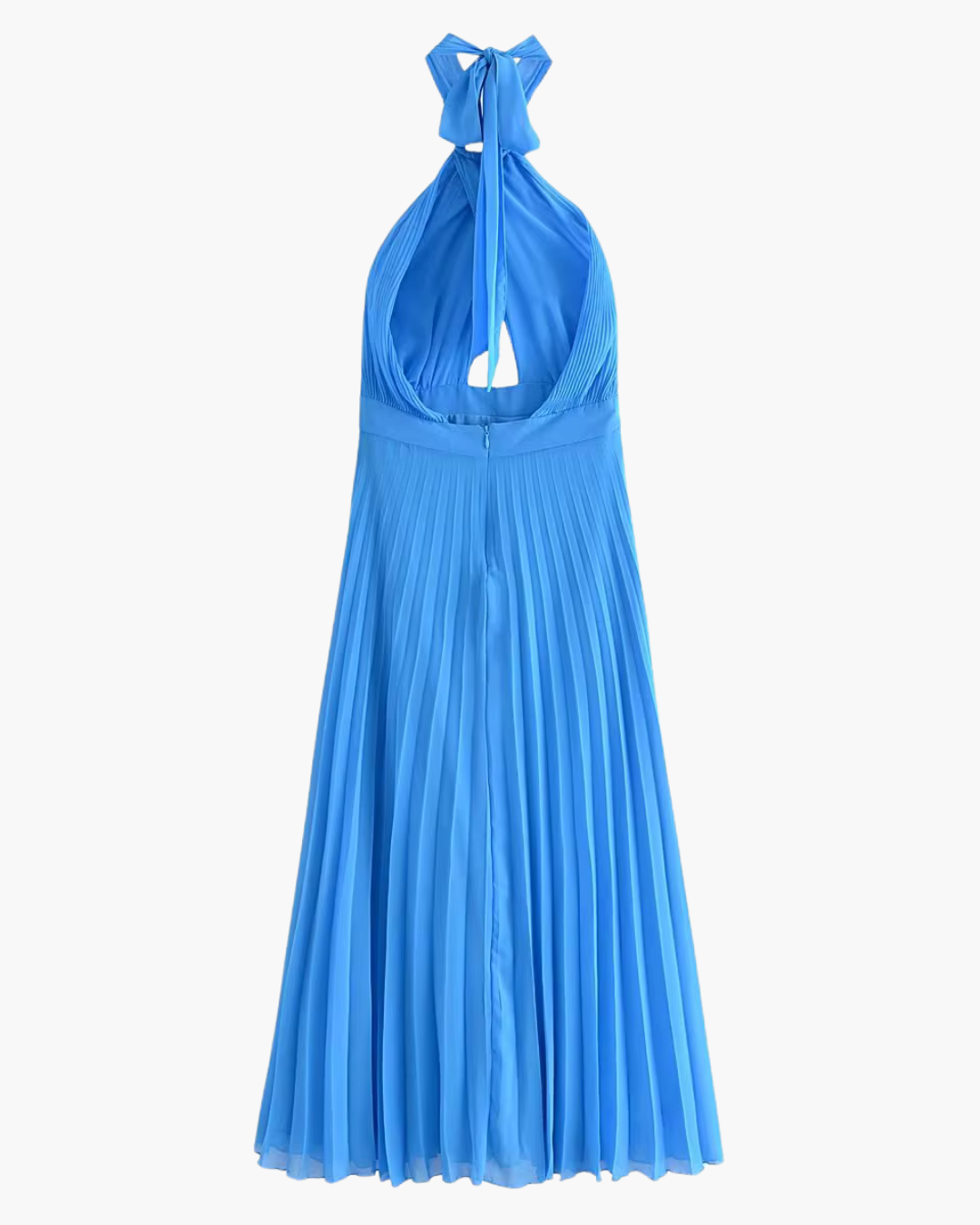 Geplooide Halter Jurk met Open Rug voor Dames