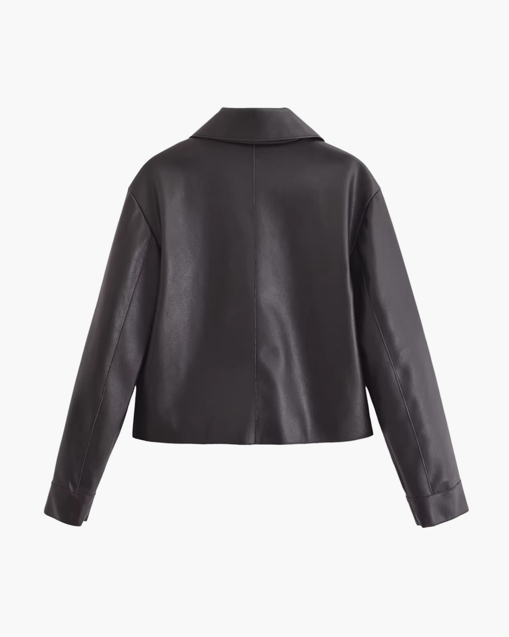 Stijlvolle Zwarte Diervriendelijke Leren Jas