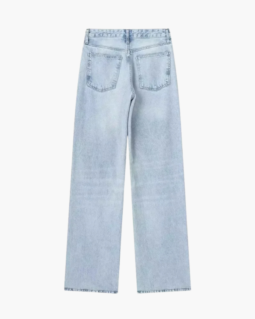 Licht Blauwe Spijkerbroek met Rechte Pasvorm voor Dames