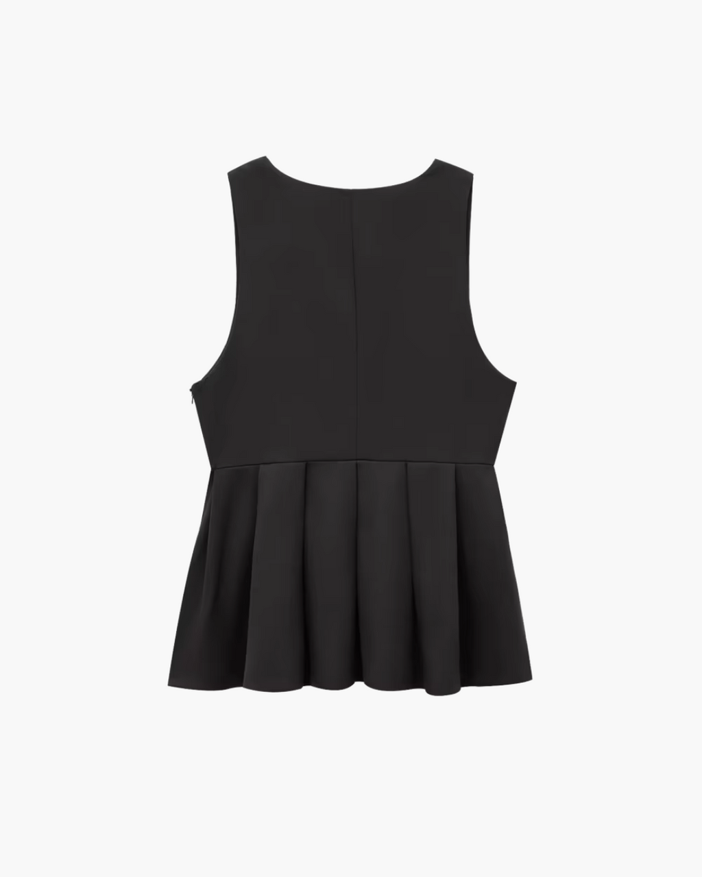 Mouwloze Zwarte Blouse met V-Hals voor Dames