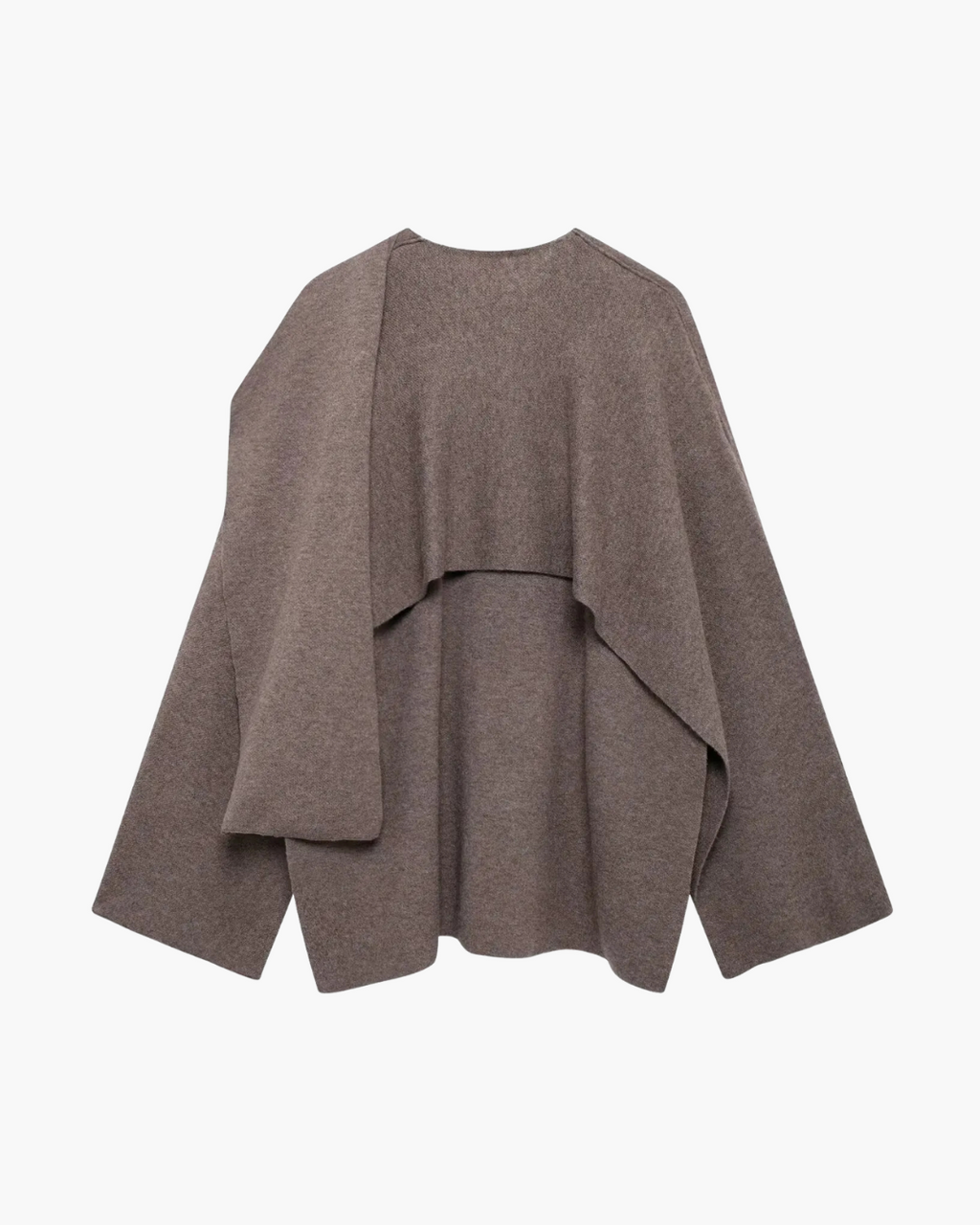 Gebreide Winterjas met Asymmetrische Sjaalkraag voor Dames