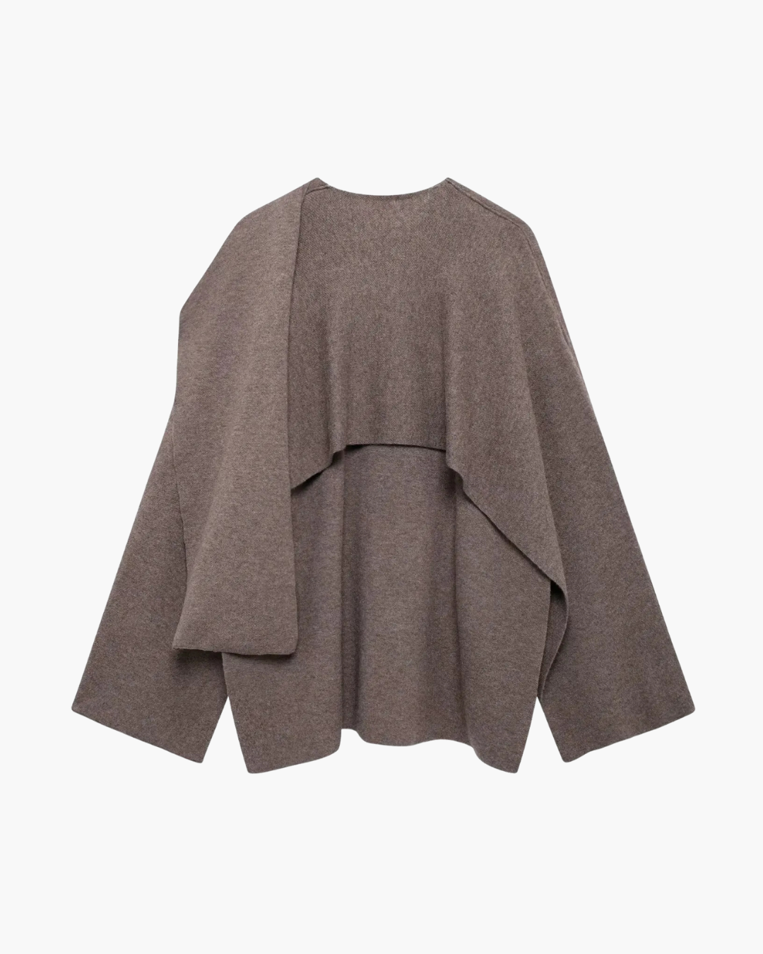 Gebreide Winterjas met Asymmetrische Sjaalkraag voor Dames