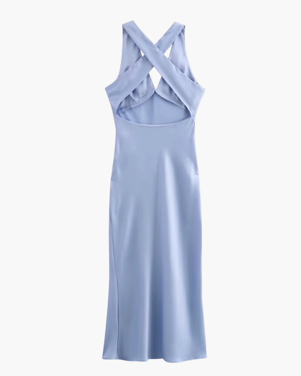 Satijnen Zomerjurk met V-Hals en Open Rug voor Dames