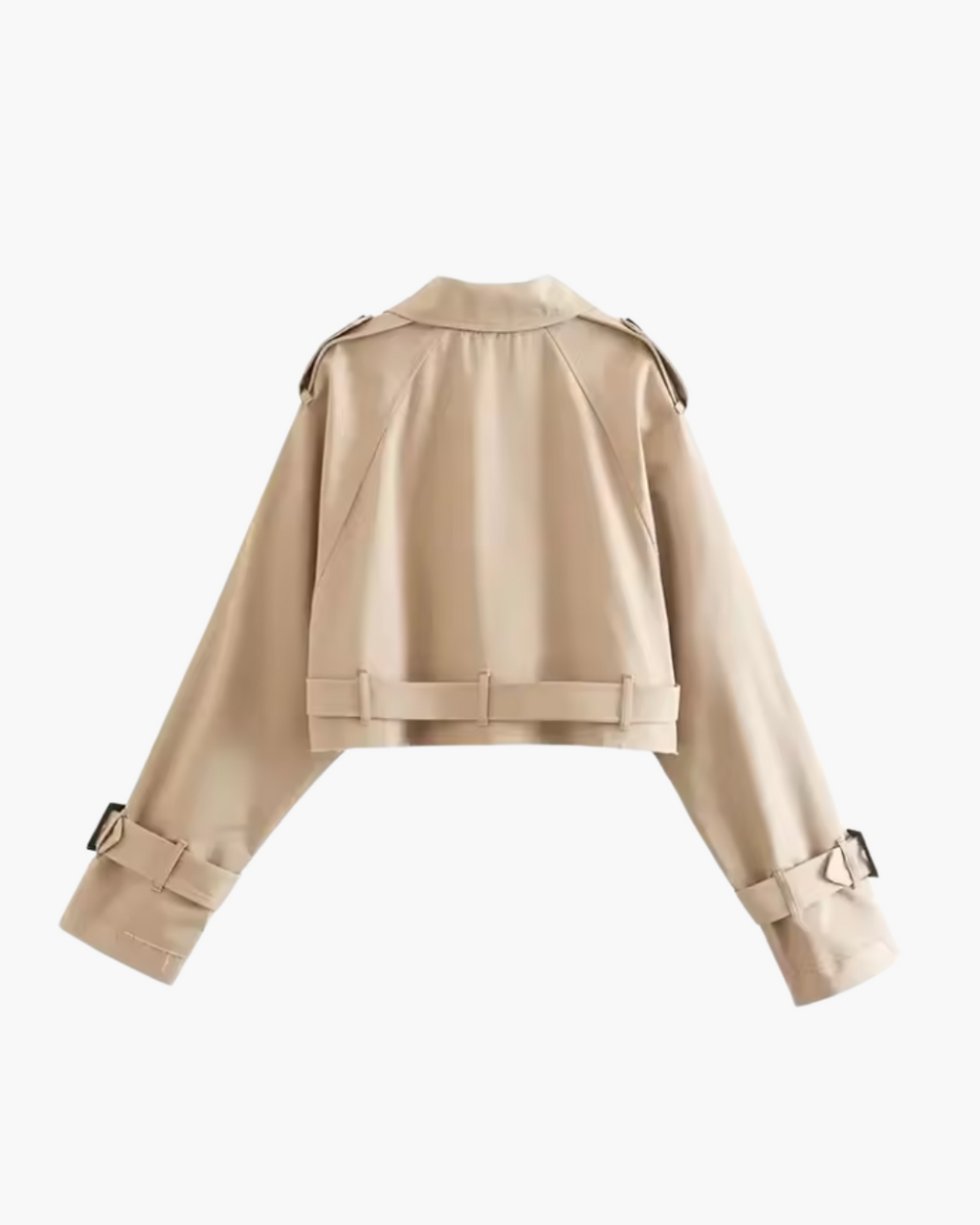 Cropped Jas met Riem en Double Breasted Design voor Dames