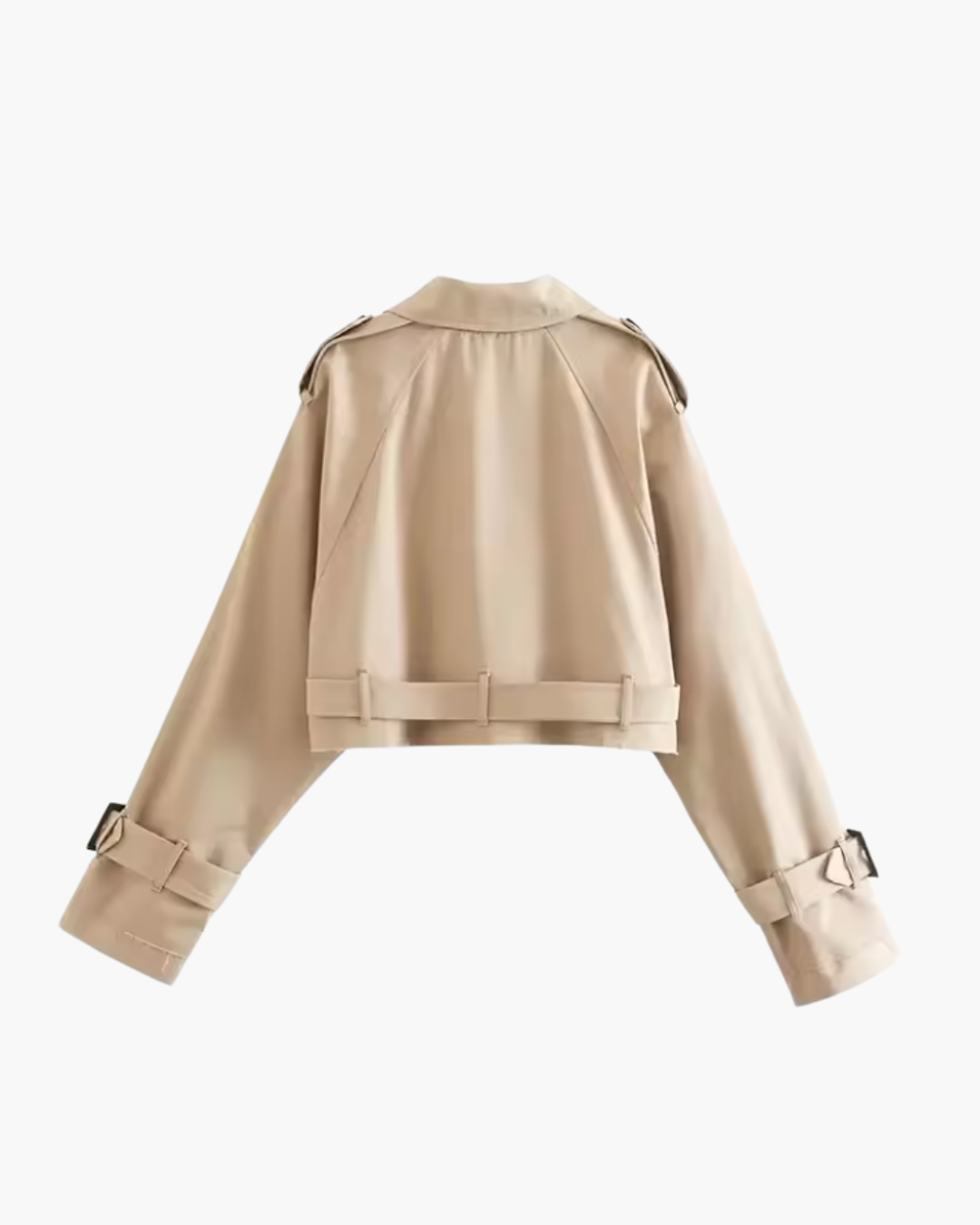 Cropped Jas met Riem en Double Breasted Design voor Dames