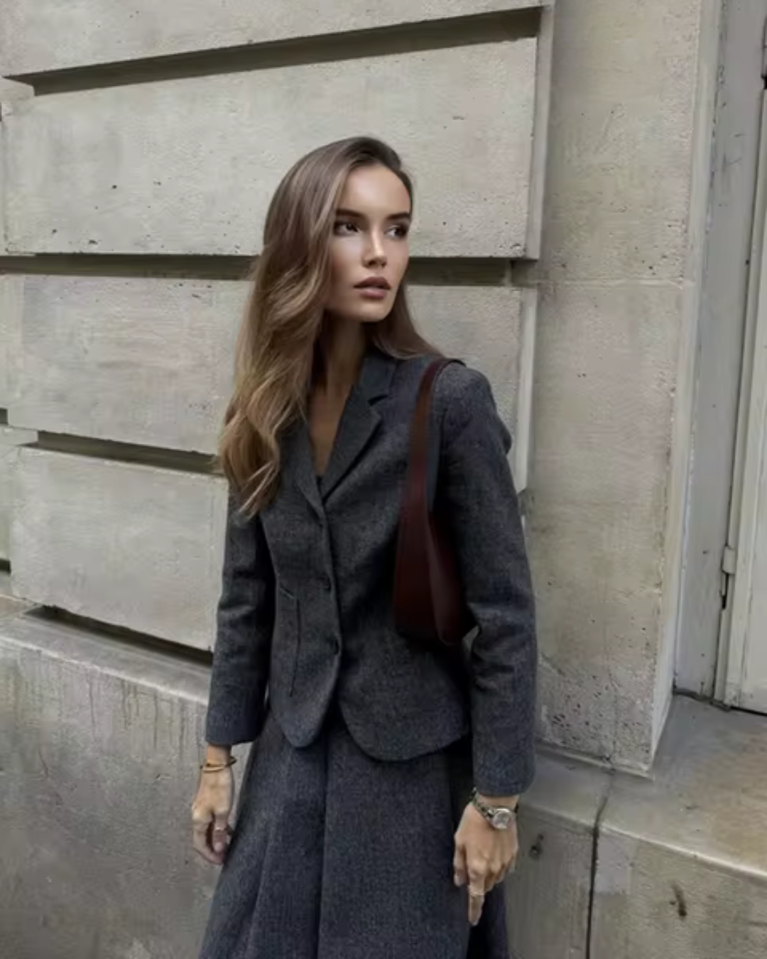 Elegante Stijlvolle Blazer en Rok Set voor Dames