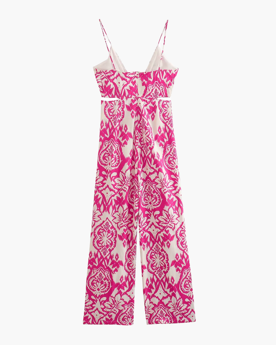 Zomerse Print Jumpsuit met Hoge Taille en V-Hals voor Dames