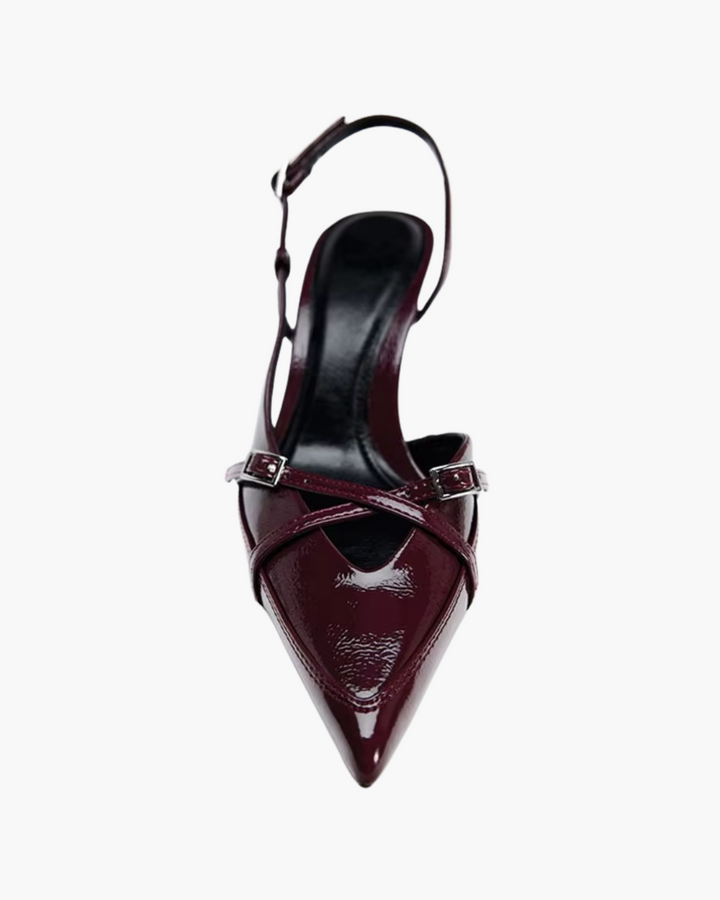 Lakleren Slingback Sandalen met Gesp en Hak voor Dames