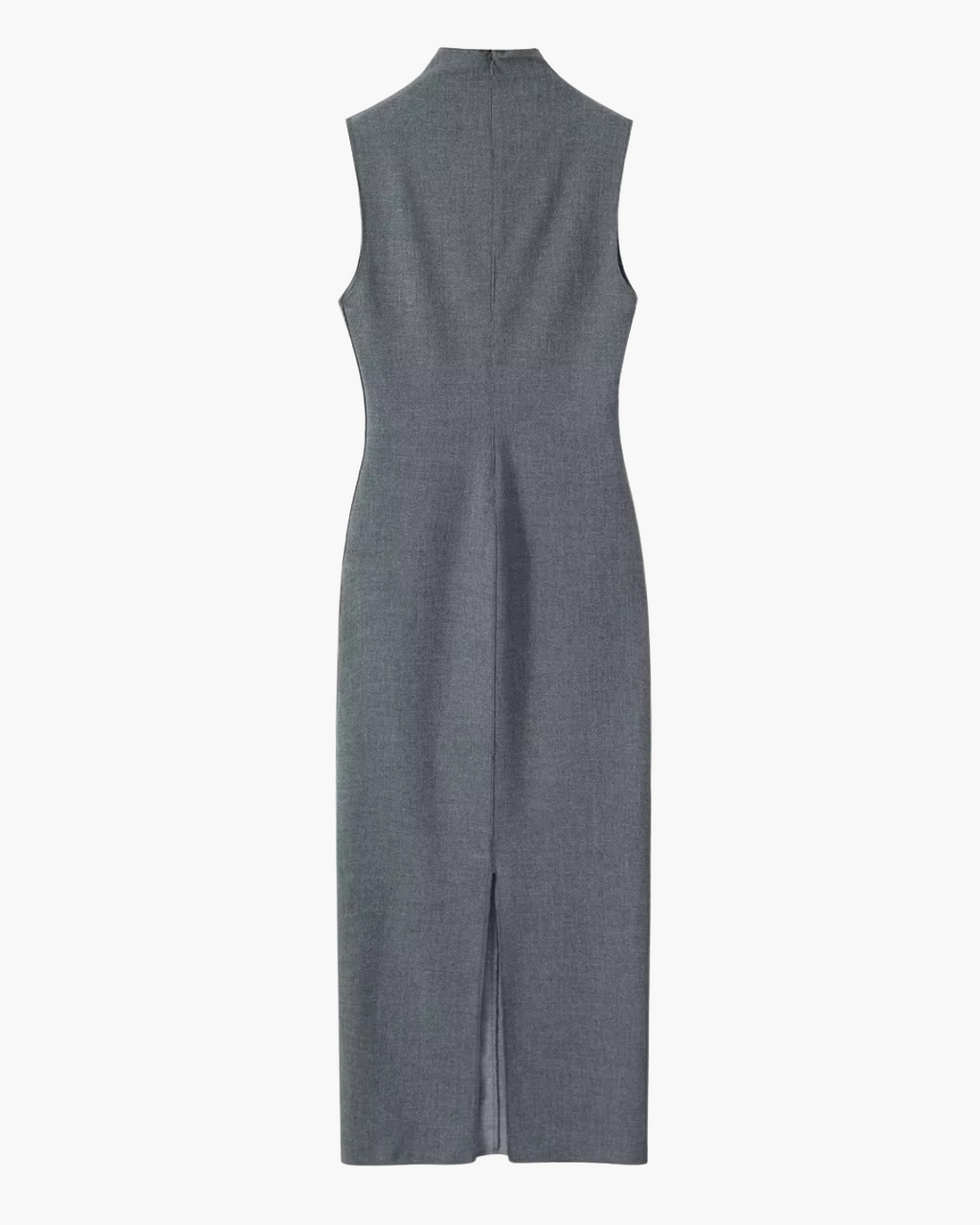 Vintage Grijze Mouwloze Jurk met Split en O-Hals Voor Dames