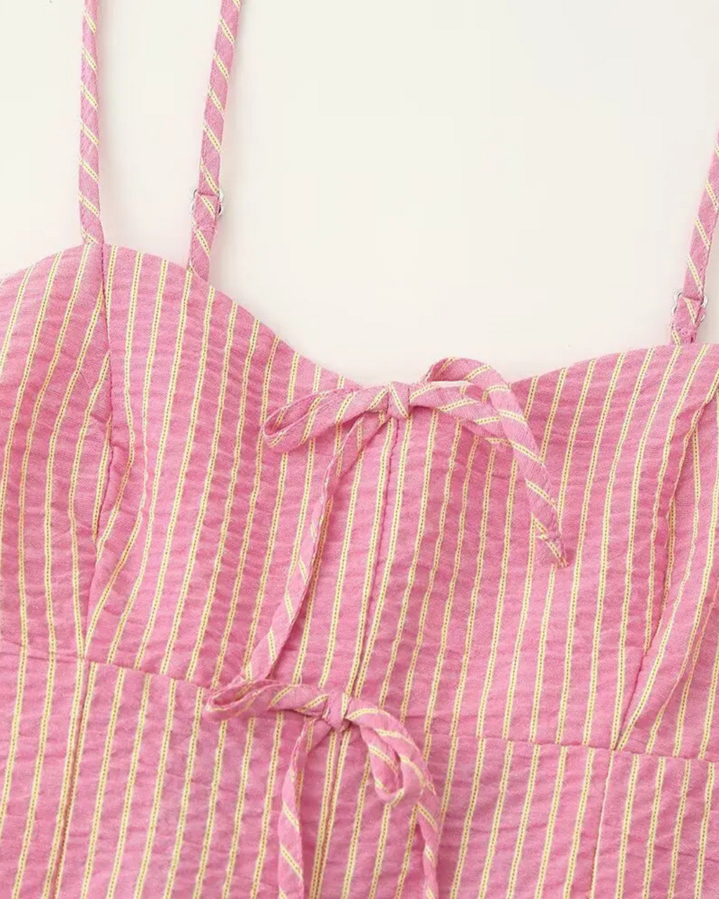 Zomerse 2-Delige Set - Gestreepte Backless Top met Strik & Wijde Broek voor Dames