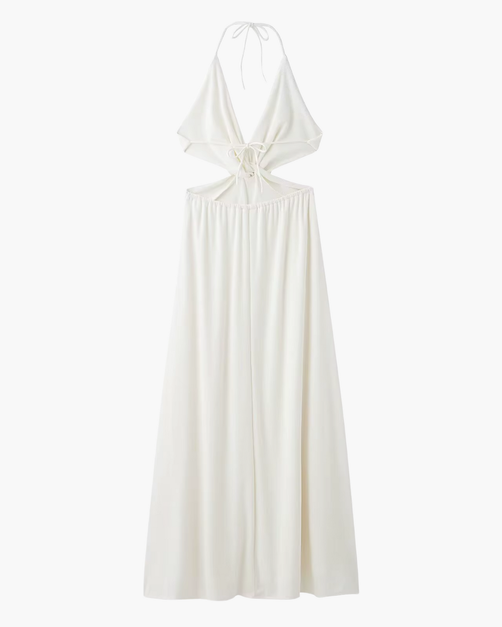 Lange Zomerjurk met Kant Diepe V-Hals en Open Rug voor Dames