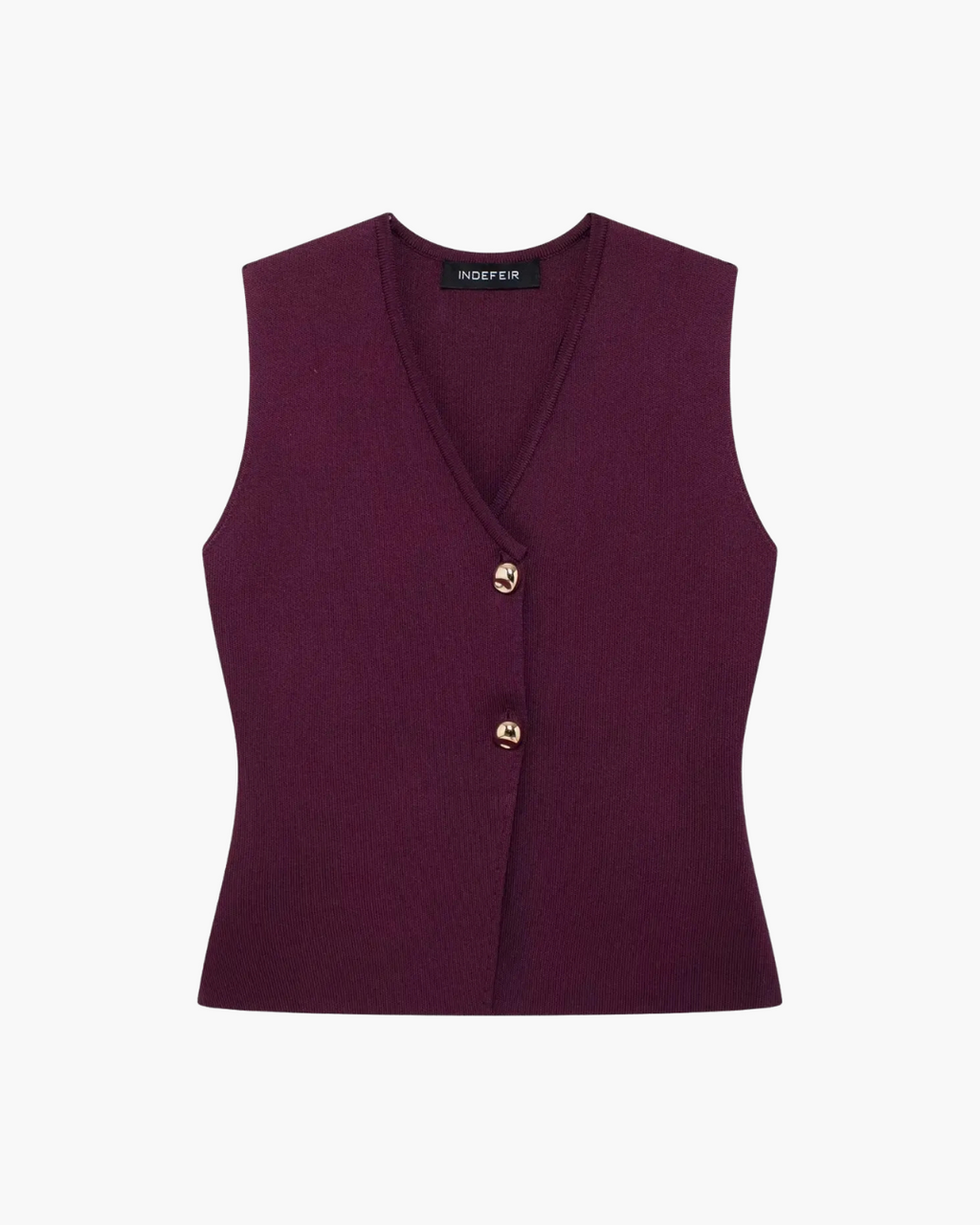 Bordeaux Rode Set met V-hals Vest en Hoge Taille Rok voor Dames