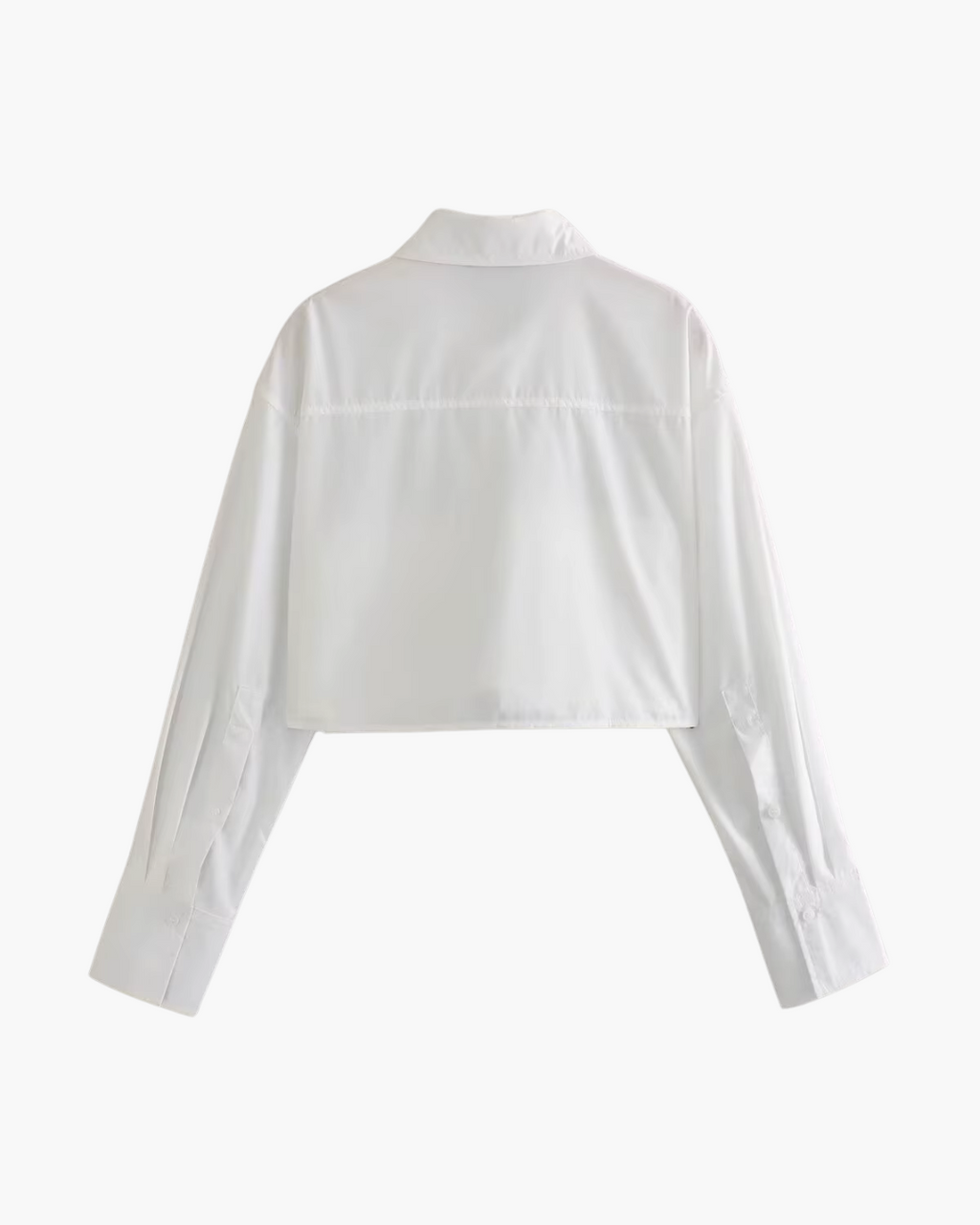 Cropped Blouse met Lange Mouwen en Zakken voor Dames