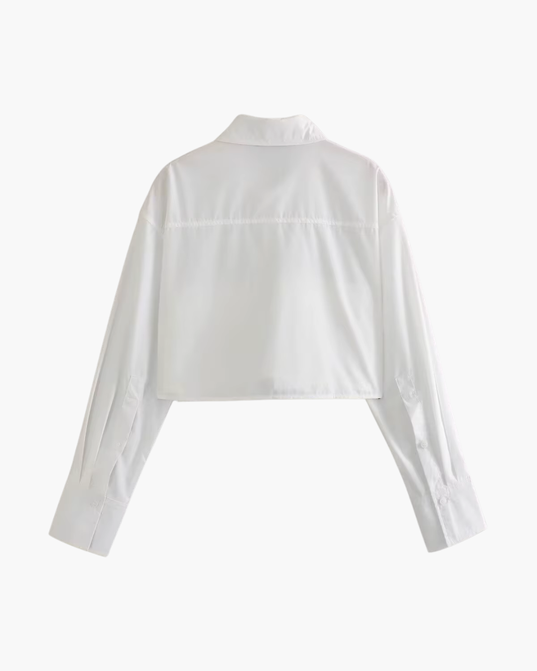 Cropped Blouse met Lange Mouwen en Zakken voor Dames