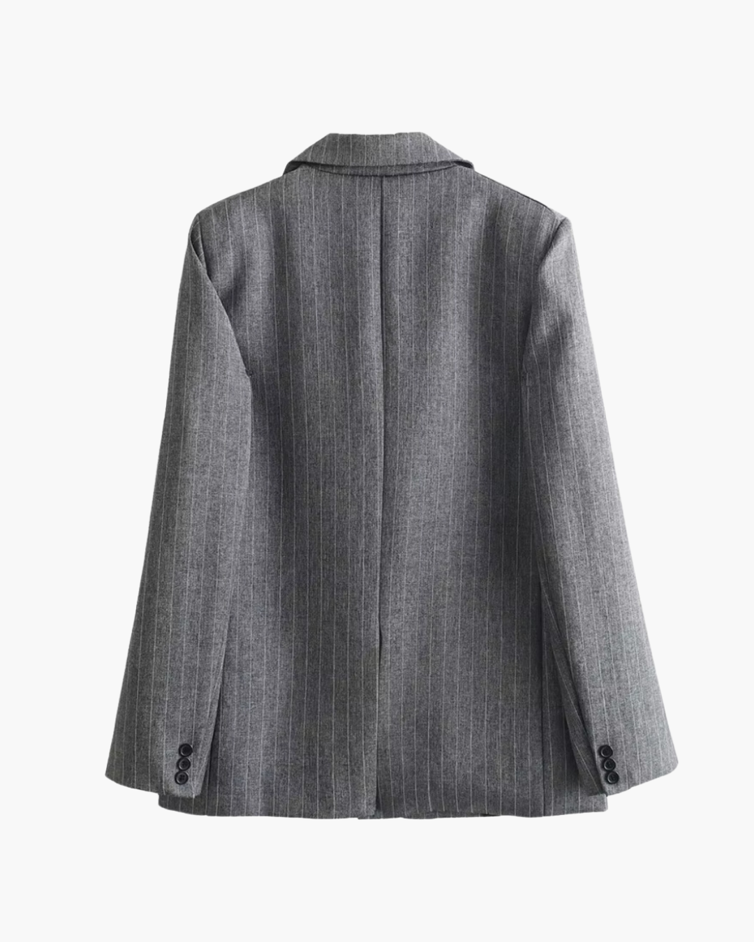 Chique Elegante Grijze Krijtstreep Blazer voor Dames