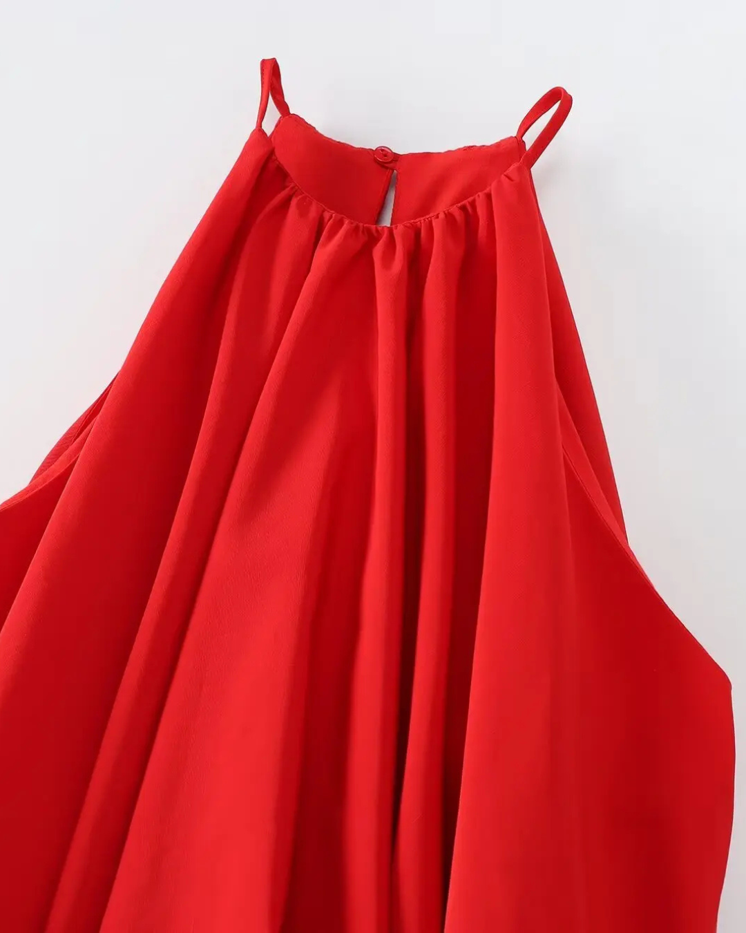 Chique Rood Halter Zomerjurkje voor Dames