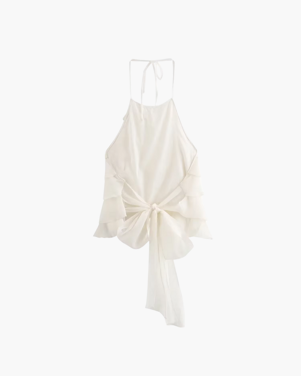 Haltertop met Ruches en Open Rug voor Dames