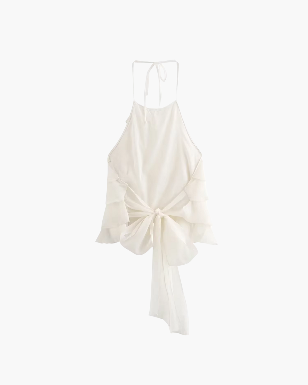 Haltertop met Ruches en Open Rug voor Dames