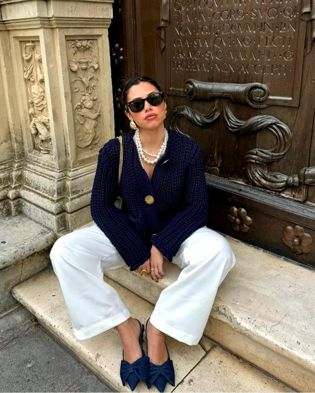 Elegante Gebreide Donkerblauwe Vest voor Dames