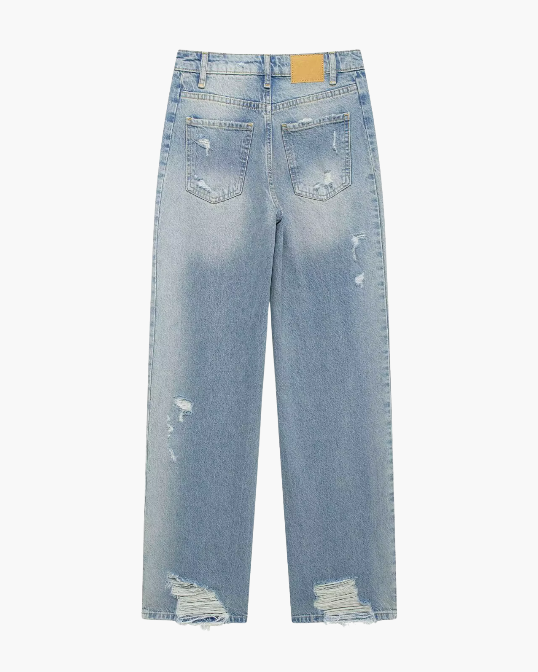 Losse Mid-Rise Jeans met Gescheurde Details voor Dames