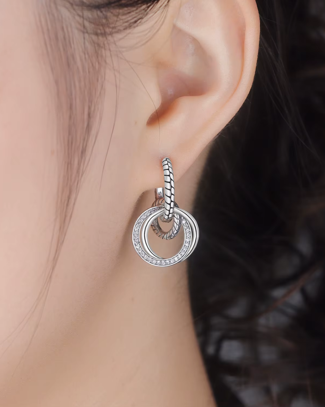 Klassieke 925 Sterling Zilveren Multi Ring Oorbellen voor Dames