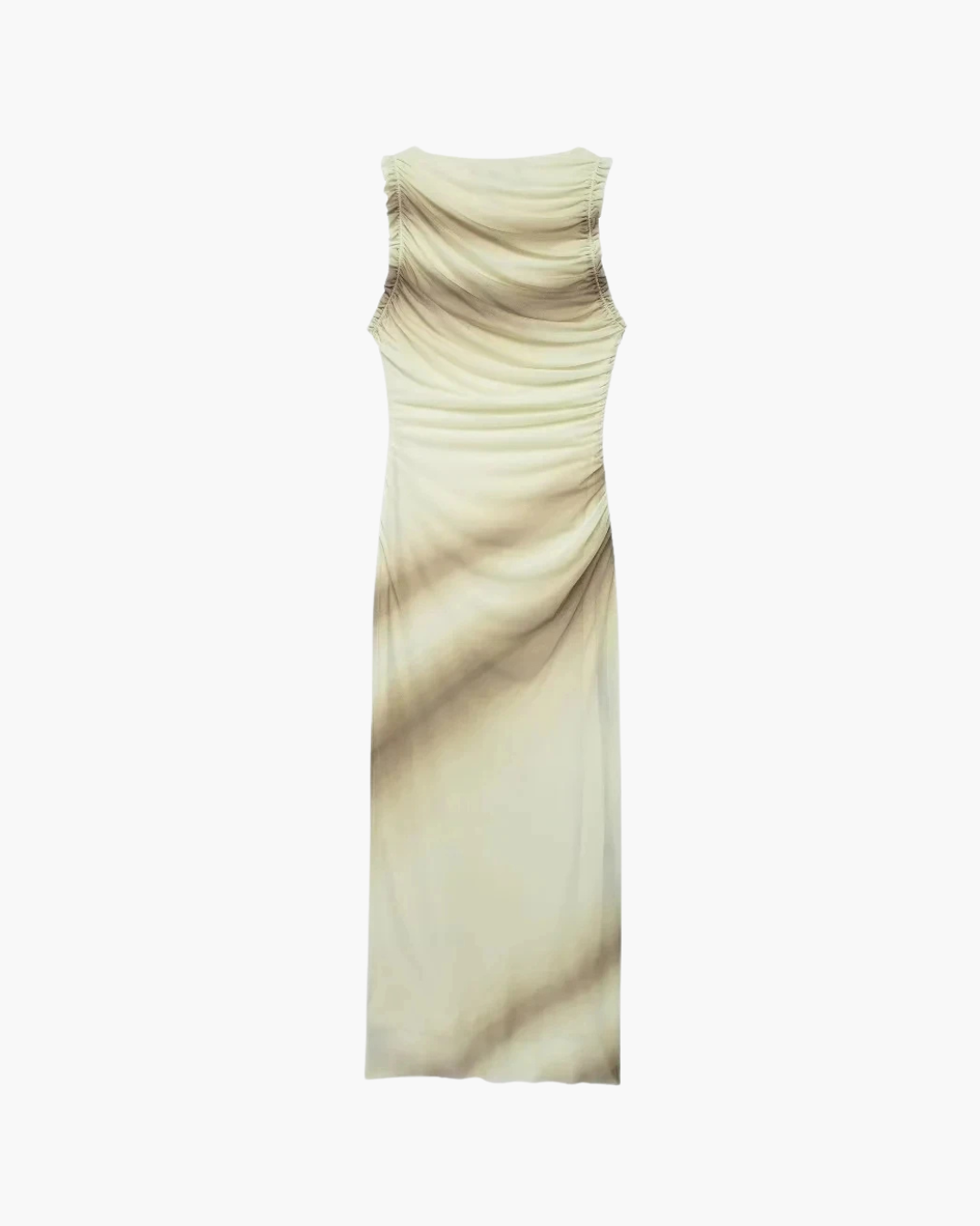 Mouwloze Tule Bodycon Midi Jurk met Ruches voor Dames
