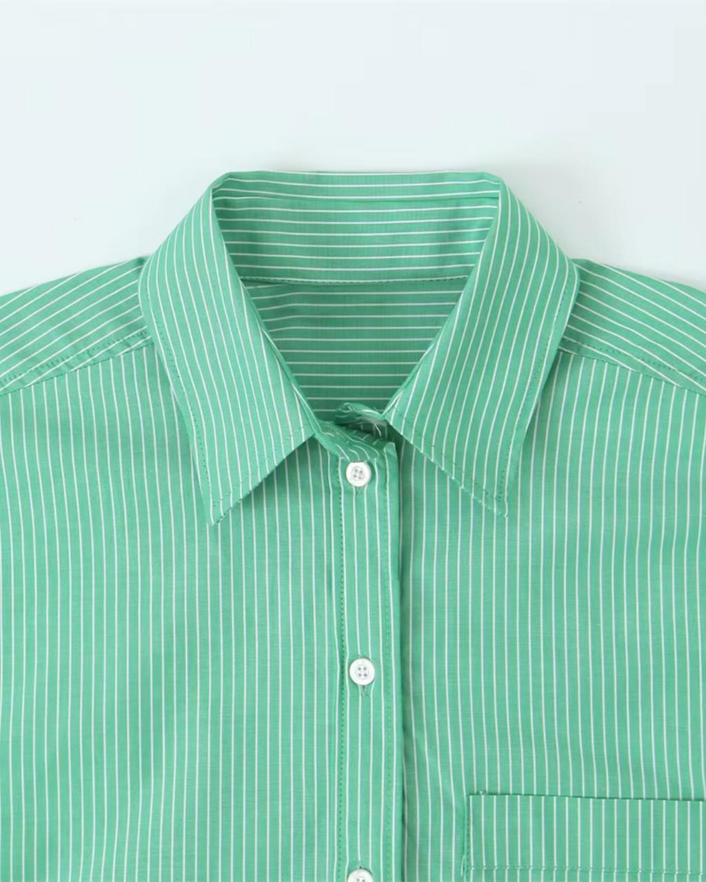 Gestreepte Poplin Shirt en Broek Set voor Dames