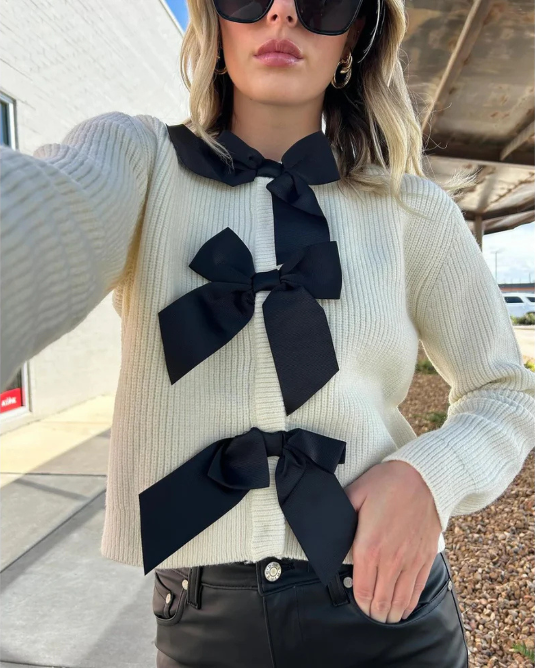 Elegante gebreide trui met strik voor dames - Stijlvol en comfortabel!