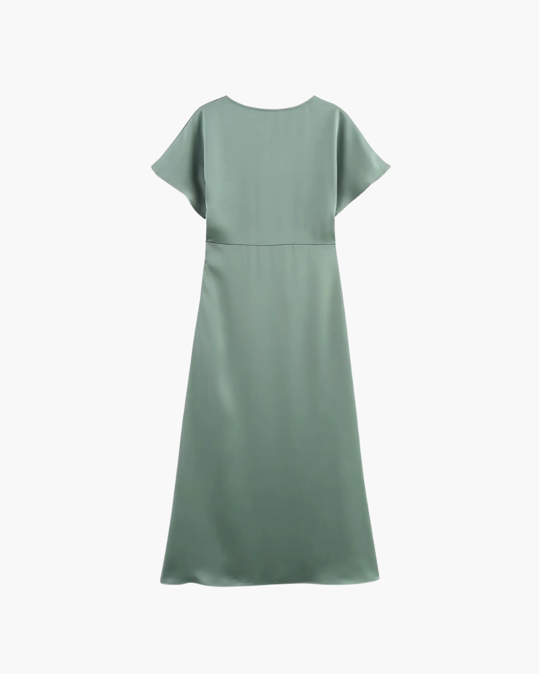 Elegante Midi Jurk met V-Hals en Plooi Details voor Dames