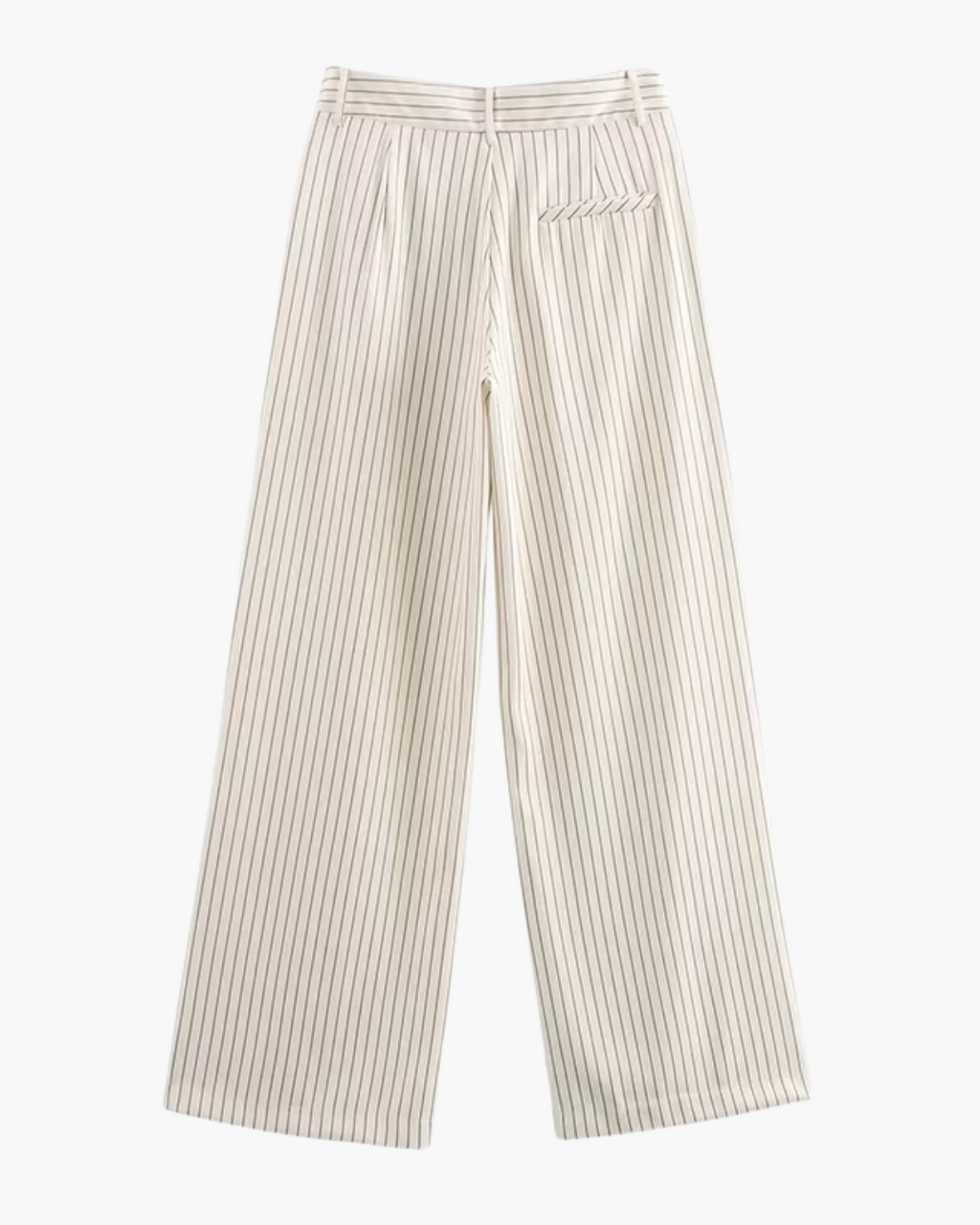 Gestreepte Crème Hoge Taille Broek voor Dames