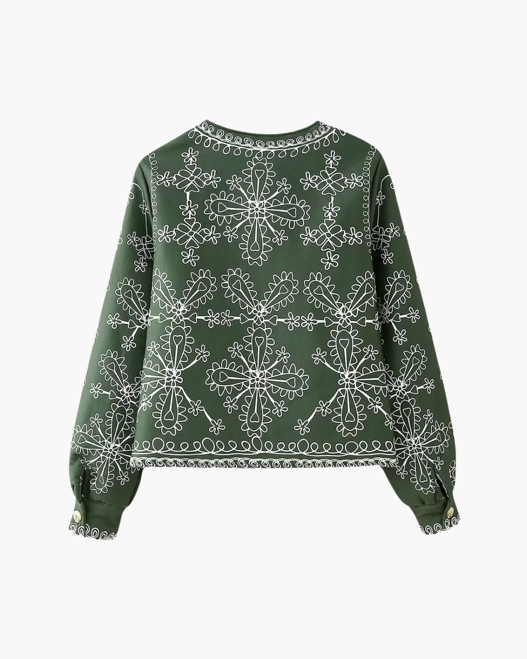 Modieuze Klassieke Katoenen Jas met Stijlvolle Print voor Dames