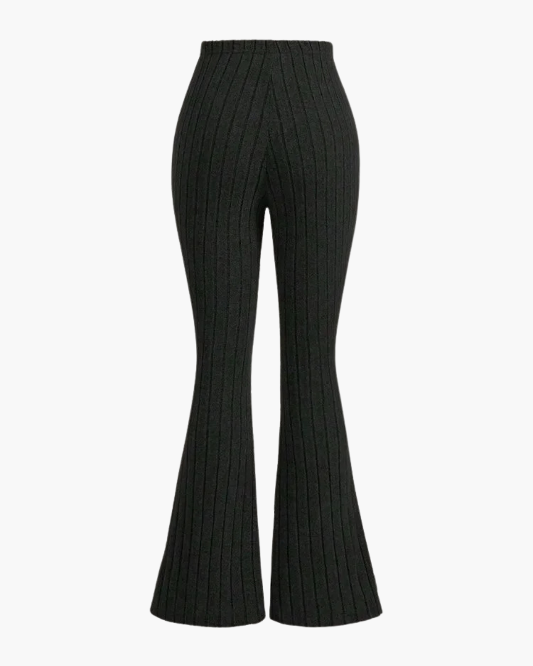 Slim Fit Geribbelde Flared Legging met Hoge Taille voor Dames