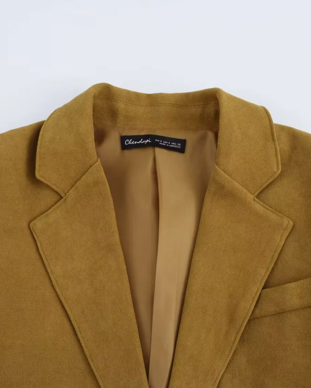 Vintage Chic Bruine Blazer en Broek Set voor Dames