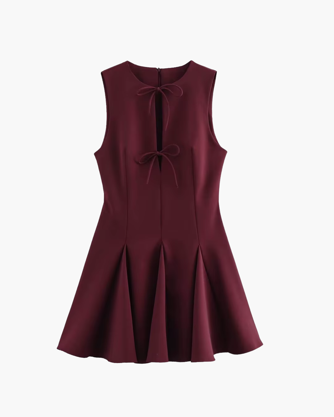 Elegante Mouwloze Avondjurk met Strik en Zoom voor Dames