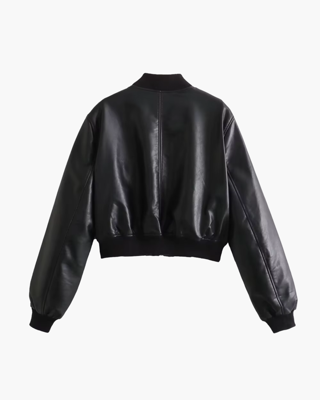 Korte Kunstleren Zwarte Motorjas Voor Dames