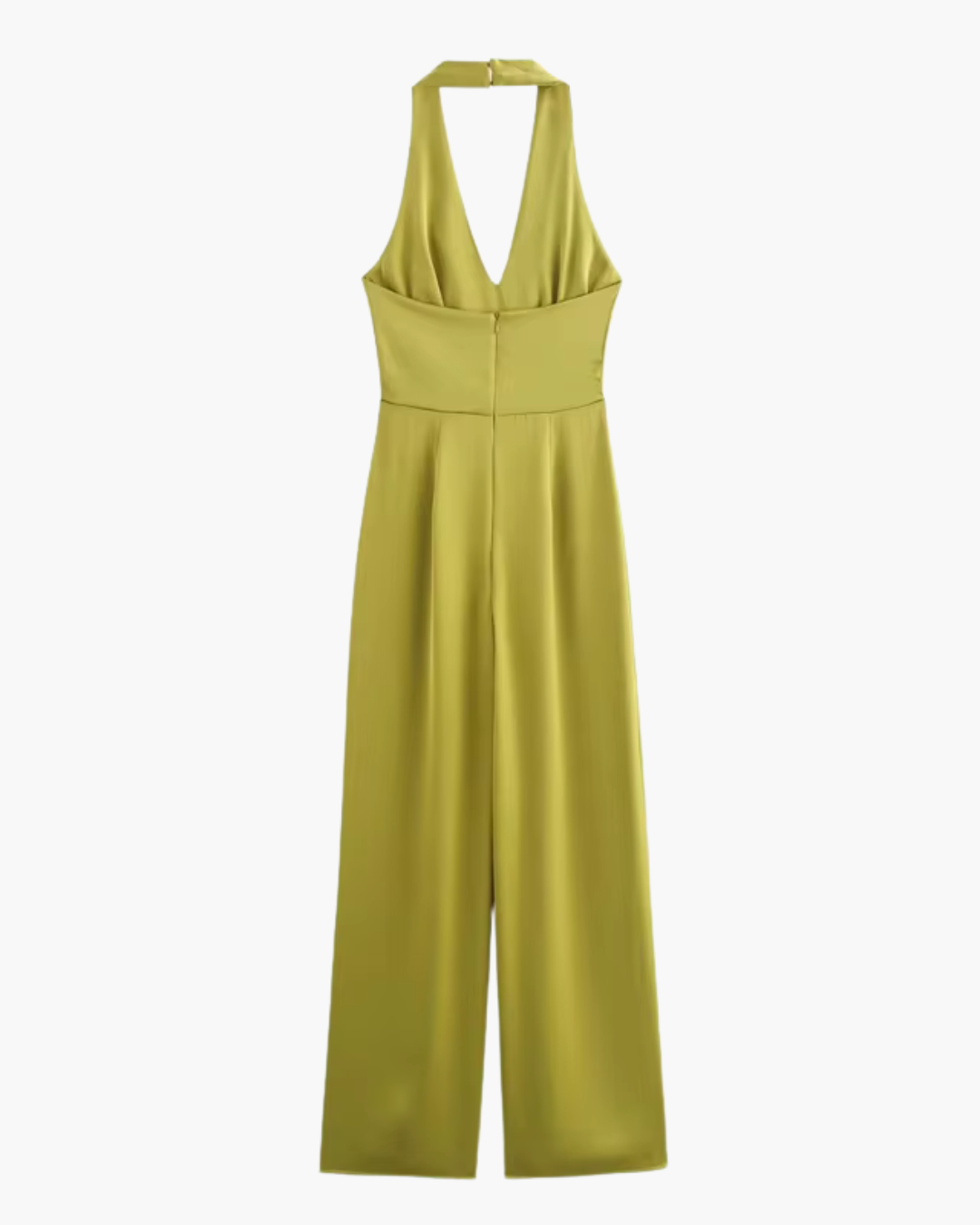 Elegante Olijfgroene Halter Jumpsuit voor Dames