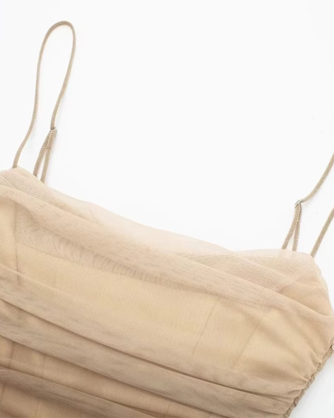 Elegante Tule Halter Midi Dress Met Kleurverloop Voor Dames