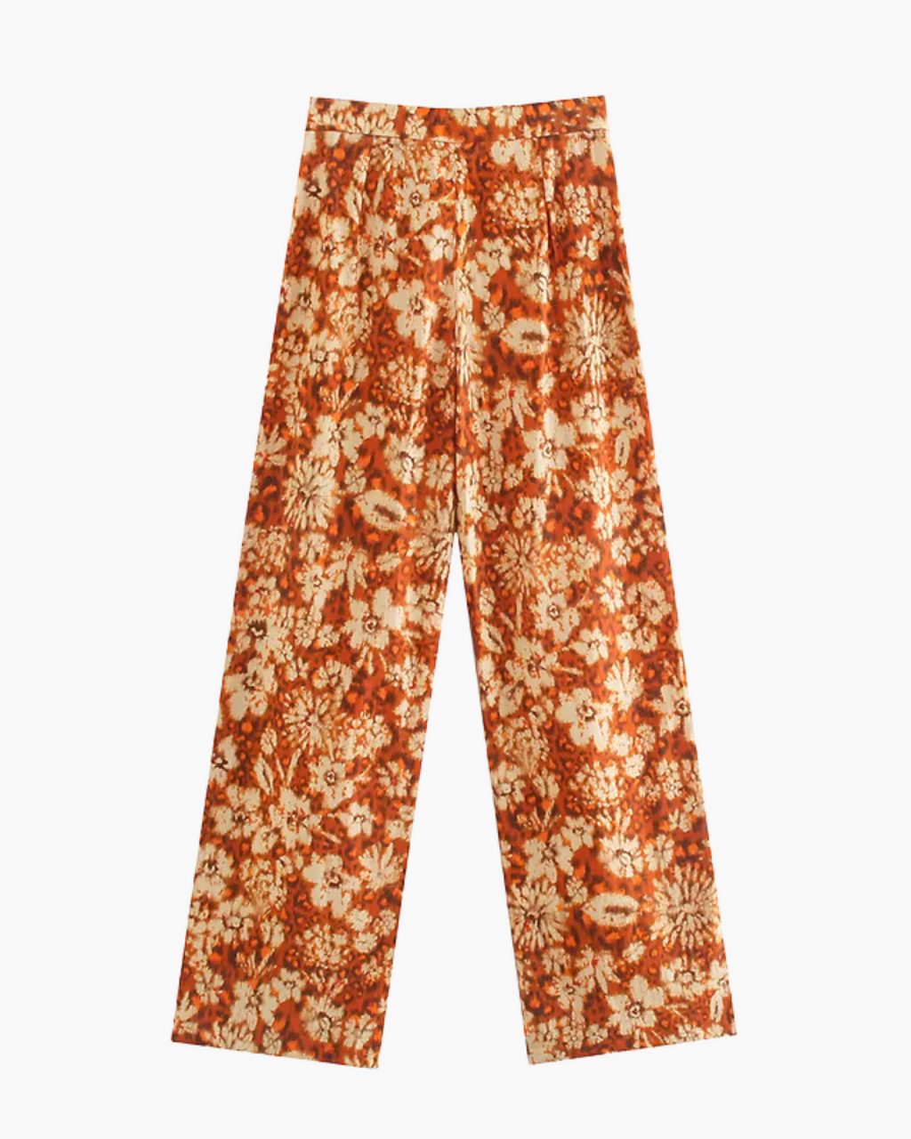Vintage Bloemen Print Rechte Broek voor Dames