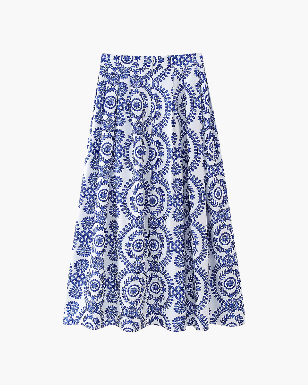Lange Geplooide Casual Rok met Print voor Dames