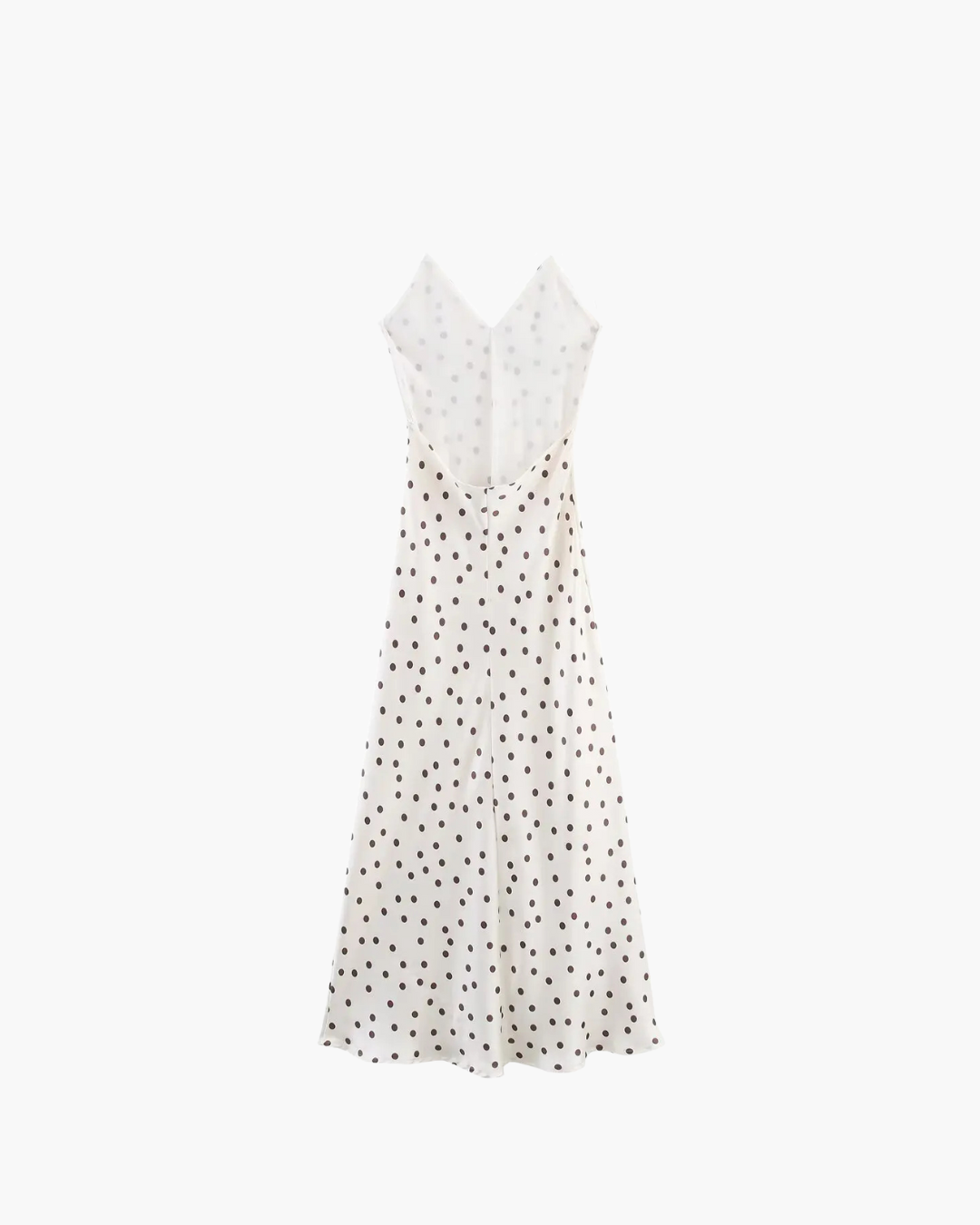 Satijnen Backless Polkadot Jurk met V-hals voor Dames