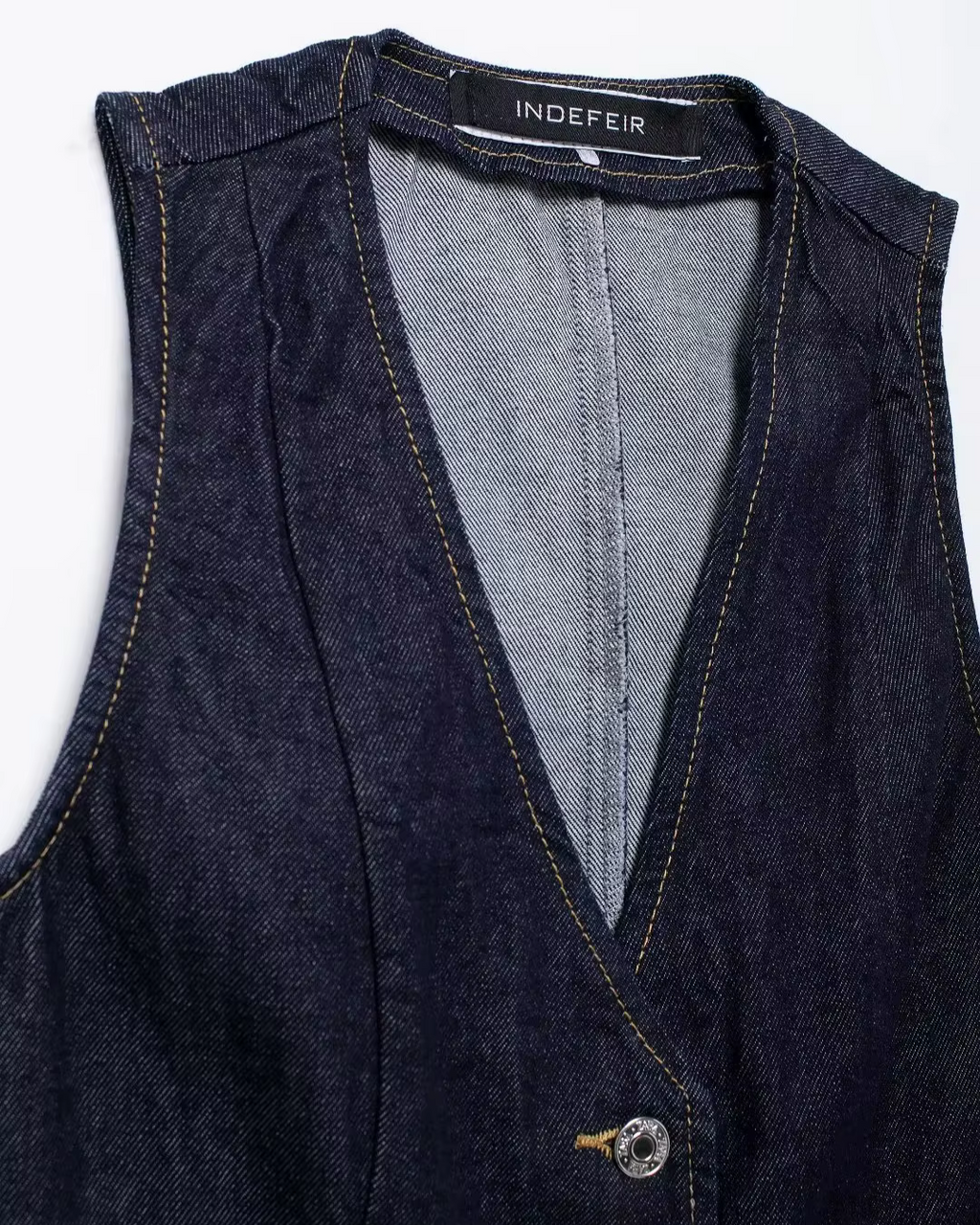 Vintage Denim Gilet en Broek Set voor Dames