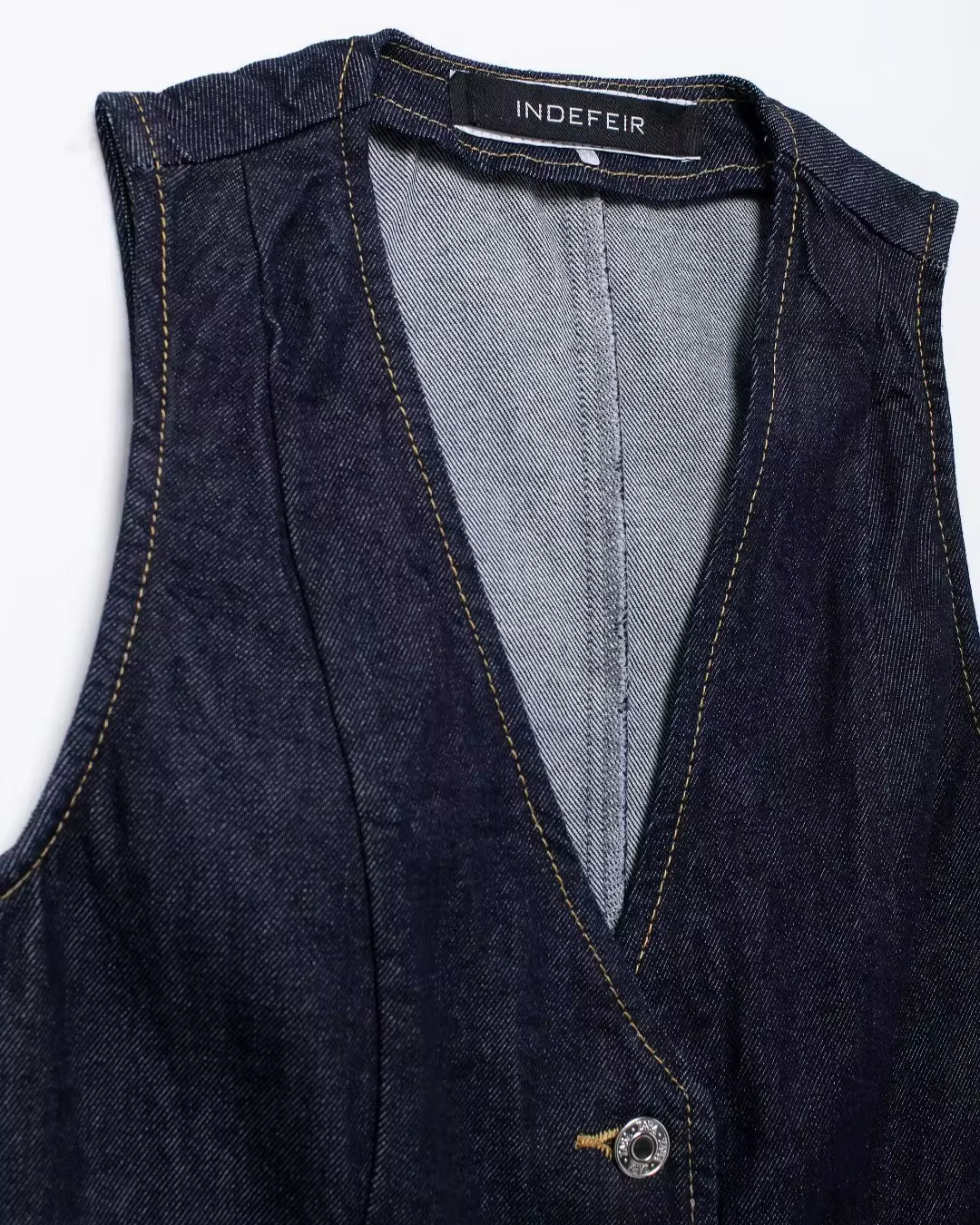 Vintage Denim Gilet en Broek Set voor Dames