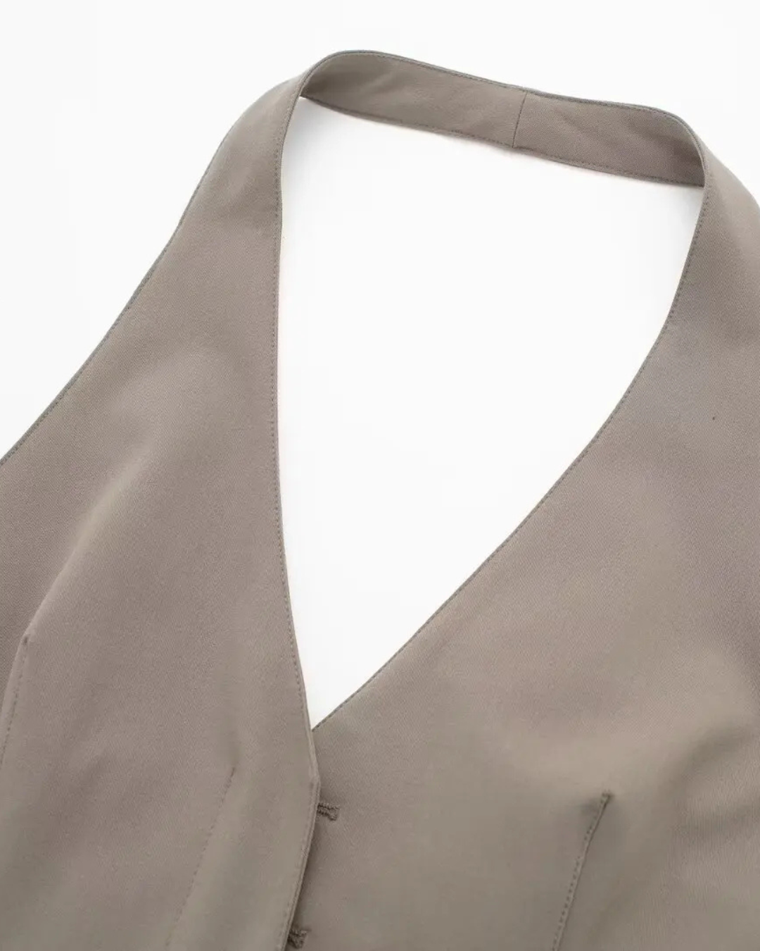 Retro Set met Halter V-Hals Top & Hoge Taille Broek voor Dames