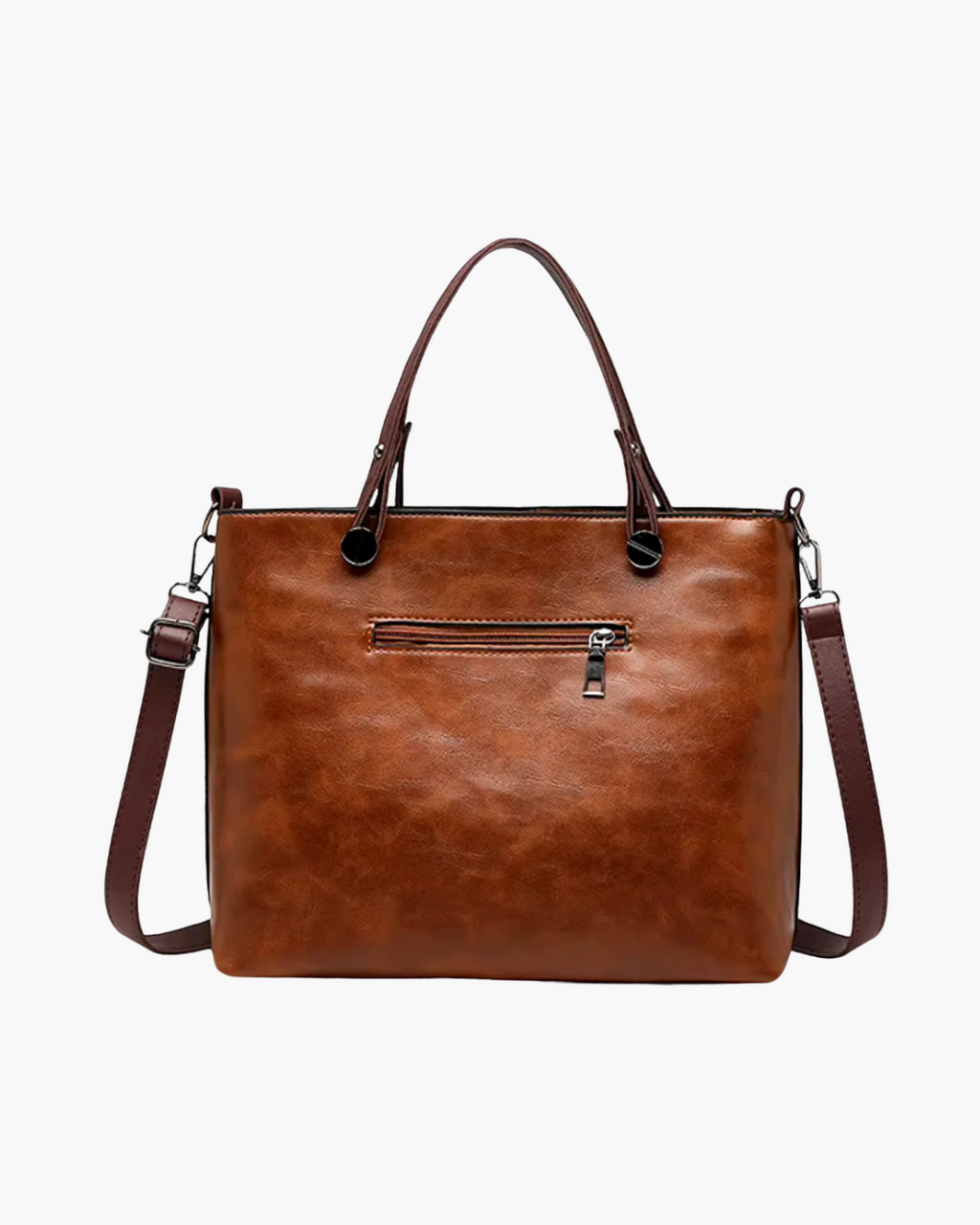 Vintage Schoudertas Ruime PU-Leren Tote met Meerdere Vakken