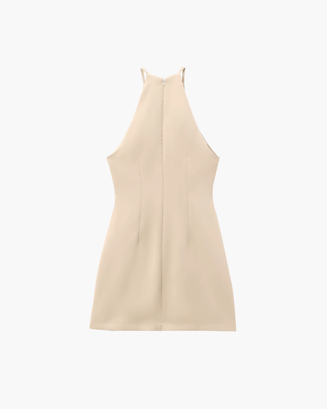 Mouwloze Mini-Jurk met Open Rug en Ronde Hals voor Dames